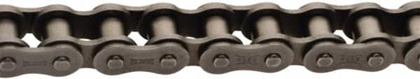 U.S. Tsubaki - 3/8" Pitch, ANSI 35, Single Strand Roller Chain - Chain No. 35, 480 Lb. Capacity, 10 Ft. Long, 1/5" Roller Diam, 3/16" Roller Width - Benchmark Tooling