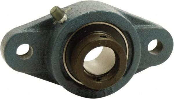 Tritan - 1-7/16" ID, 6.34" OAL x 2.01" OAH 2-Bolt Flange - 3,440 Lb Static Cap, 5,778 Lb Dyn Cap, 5.12" Btw Mnt Hole Ctrs, 0.74" Base-to-Ctr Ht, Cast Iron/Steel - Benchmark Tooling