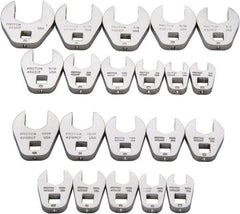 Proto - 20 Piece 3/8" Drive Open End Crowfoot Wrench Set - 3/8 to 1", with N/A - Benchmark Tooling