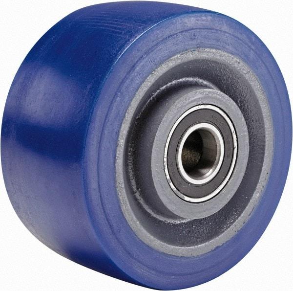 Hamilton - 6 Inch Diameter x 3 Inch Wide, Polyurethane Mold on to Cast Iron Center Caster Wheel - 2,450 Lb. Capacity, 3-1/4 Inch Hub Length, 3/4 Inch Axle Diameter, Sealed Precision Ball Bearing - Benchmark Tooling