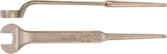 Ampco - 28mm Nonsparking Standard Spud Handle Open End Wrench - Single End, Plain Finish - Benchmark Tooling