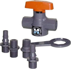 Hayward - 1/4" Pipe, 150 psi WOG Rating, PVC Stop Valve - T-Handle, FNPT x FNPT End Connections - Benchmark Tooling
