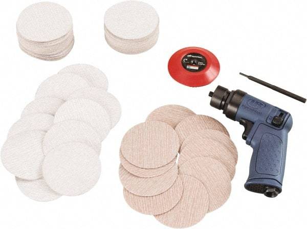 Ingersoll-Rand - 15,000 RPM, 15,000 OPM, 18.1 CFM Air Consumption, 90 psi Air Pressure, Random Air Orbital Sander - Round Pad, Hook & Loop Backing, 1/4 NPT Inlet - Benchmark Tooling
