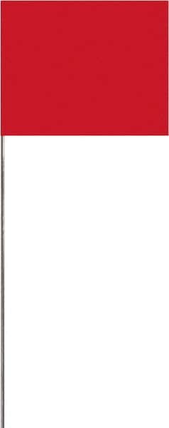 SAVAGE by SWANSON - 2" High x 3" Wide, Red PVC Marking Flag - 16" Overall Height - Benchmark Tooling