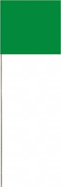SAVAGE by SWANSON - 2" High x 3" Wide, Green PVC Marking Flag - 16" Overall Height - Benchmark Tooling