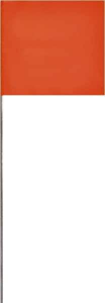 SAVAGE by SWANSON - 2" High x 3" Wide, Orange PVC Marking Flag - 15" Overall Height - Benchmark Tooling