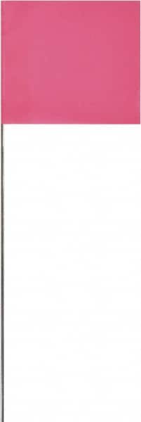 SAVAGE by SWANSON - 2" High x 3" Wide, Pink PVC Marking Flag - 16" Overall Height - Benchmark Tooling