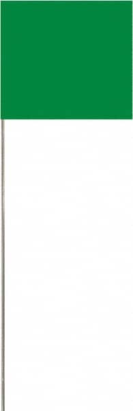 SAVAGE by SWANSON - 2" High x 3" Wide, Lime PVC Marking Flag - 16" Overall Height - Benchmark Tooling