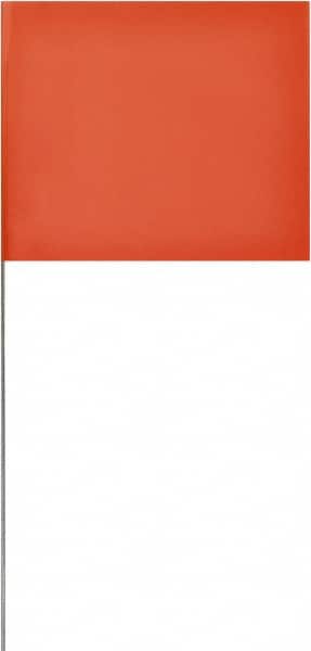 SAVAGE by SWANSON - 4" High x 5" Wide, Orange PVC Marking Flag - 18" Overall Height - Benchmark Tooling