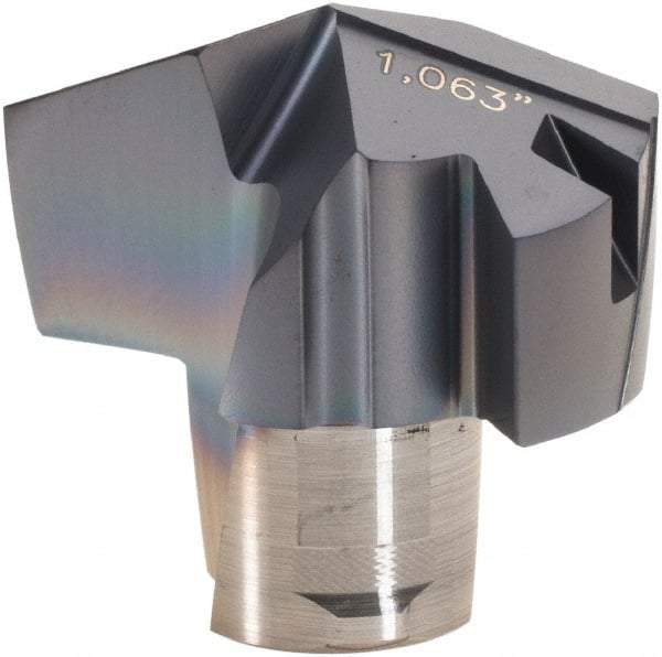Iscar - Series ICM, 27mm Diam Grade IC908 Replaceable Drill Tip - Carbide, TiAlN/TiN Finish, 27 Seat Size - Benchmark Tooling