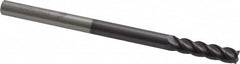 Accupro - 1/4", 4 Flute, Single End, Solid Carbide, 0.03" Corner Radius End Mill - 4" OAL, 40° Helix, Right Hand Flute, 1" LOC, Right Hand Cut - Benchmark Tooling