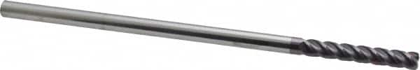 Accupro - 1/4", 4 Flute, Single End, Solid Carbide, 0.03" Corner Radius End Mill - 6" OAL, 40° Helix, Right Hand Flute, 1-1/2" LOC, Right Hand Cut - Benchmark Tooling