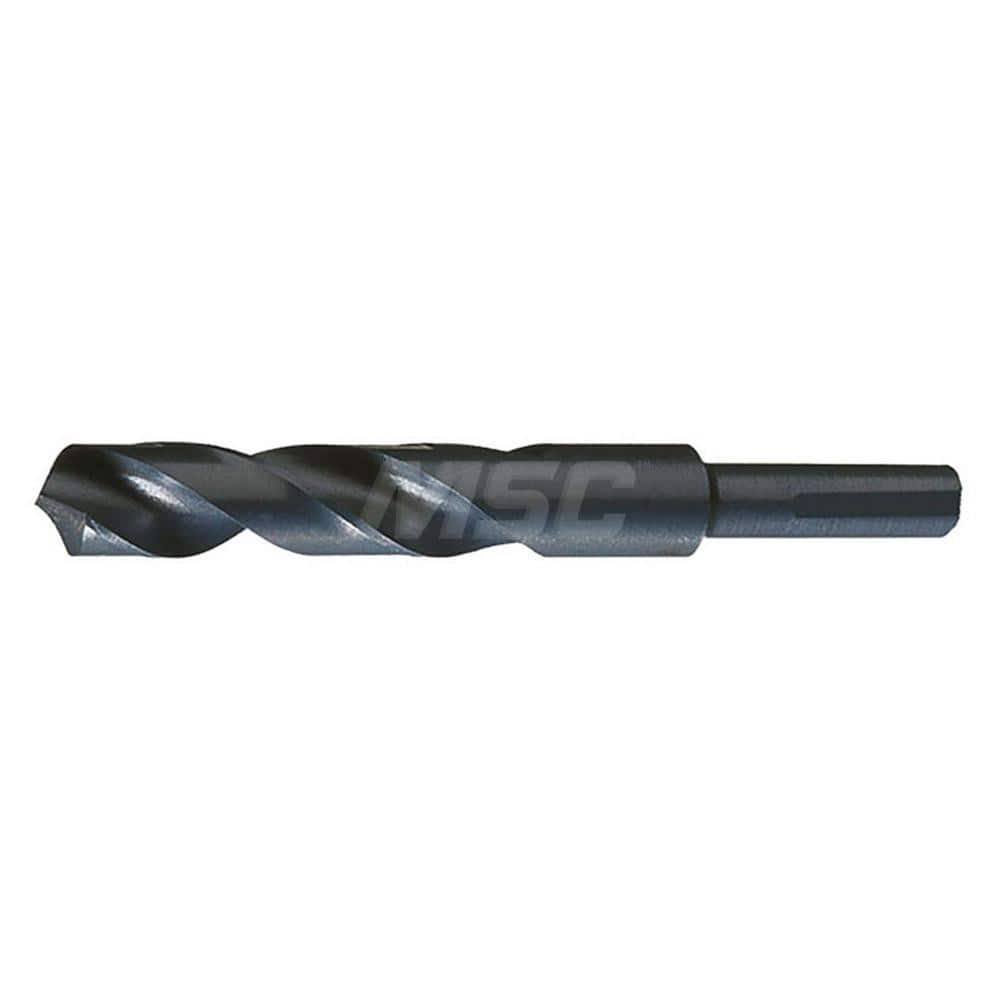 Reduced Shank Drill Bit: 1-15/32'' Dia, 1/2'' Shank Dia, 118 ™, High Speed Steel 6'' OAL, 3-1/8'' Flute Length, Coated Finish, Weldon Shank, RH Cut, Series 190F