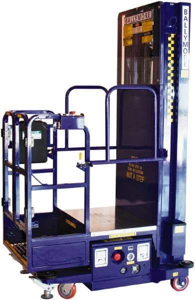 Ballymore - 650 Lb Capacity, 186" Lift Height, Battery Operated Power Stocker Lift - 186" Lift Height, Battery Operated - Benchmark Tooling