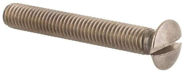 Value Collection - M5x0.80 Metric Coarse, 35mm OAL Slotted Drive Machine Screw - Oval Head, Grade 18-8 & A2 Stainless Steel, Uncoated, Without Washer - Benchmark Tooling
