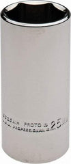 Proto - 3/8" Drive, Deep Hand Socket - 6 Points, 2-3/4" OAL, Alloy Steel, Chrome Finish - Benchmark Tooling