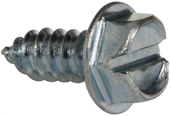 Value Collection - #14 Hex Washer Head Slotted Sheet Metal Screw - Steel, 5/8" Length Under Head, Grade 2 - Benchmark Tooling