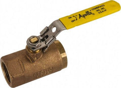 Apollo - 1" Pipe, Standard Port, Bronze Standard Ball Valve - 2 Piece, NPT Ends, Locking Lever Handle, 600 WOG, 150 WSP - Benchmark Tooling