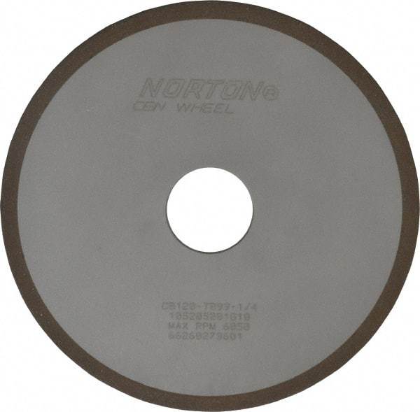 Norton - 6" Diam x 1-1/4" Hole x 1/8" Thick, 120 Grit Surface Grinding Wheel - CBN, Type 1A1, Fine Grade, Resinoid Bond - Benchmark Tooling