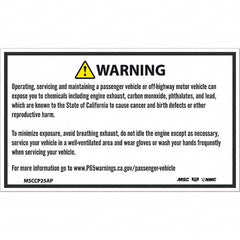 NMC - Safety & Facility Labels Message Type: Hazardous Materials Header: WARNING - Benchmark Tooling
