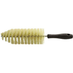 Brush Research Mfg. - 2-3/4" Diam Helical Polypropylene Tube Brush - Single Spiral, 0.012" Filament Diam, 8-1/4" Brush Length, 13-1/2" OAL, 0.245" Diam Plastic Handle Shank - Benchmark Tooling