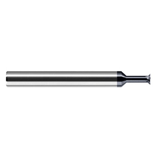 Chamfer Cutters - 0.3750″ (3/8″) Head Diameter × 0.0660″ LOC × 0.3750″ (3/8″) Neck Length × 45° per side Carbide Back Chamfer Cutter, 6 Flutes, AlTiN Coated - Exact Industrial Supply