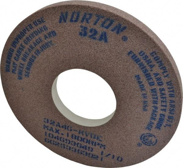 Norton - 14" Diam x 5" Hole x 1" Thick, K Hardness, 46 Grit Surface Grinding Wheel - Aluminum Oxide, Type 1, Coarse Grade, 1,800 Max RPM, Vitrified Bond, No Recess - Benchmark Tooling