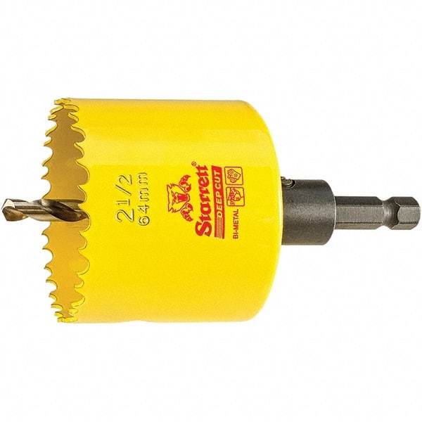 Starrett - 2-1/2" Diam, 2" Cutting Depth, Hole Saw - High Speed Steel Saw, Toothed Edge - Benchmark Tooling