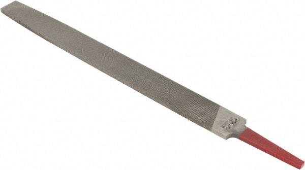 Simonds File - 12" Long, Smooth Cut, Flat American-Pattern File - Double Cut, Tang - Benchmark Tooling