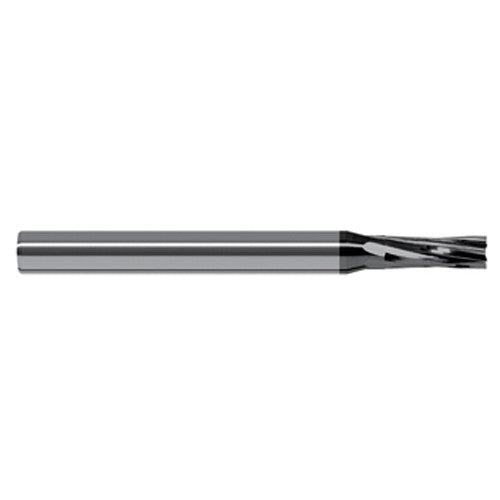 End Mills for Composites - 0.0469″ (3/64″) Cutter Diameter × 0.1410″ Length of Cut Carbide Square Chipbreaker Cutter, 4 Flutes, Amorphous Diamond Coated - Exact Industrial Supply