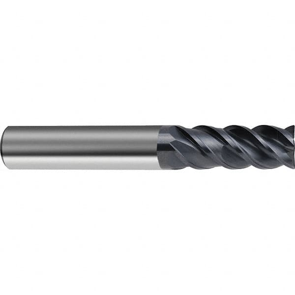 Guhring - 3mm, 4 Flute, Single End, Solid Carbide, Corner Chamfer End Mill - 57mm OAL, 48° Helix, Right Hand Flute, 8mm LOC, Right Hand Cut - Benchmark Tooling