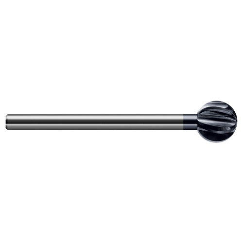 1″ Dia. × 7/16″ Shank × 0.939″ DOC × 5″ OAL, Carbide AlTiN, 6 Flute, Ballnose End Mill - Exact Industrial Supply