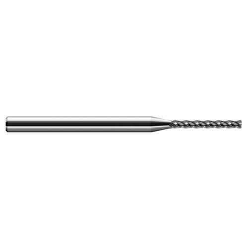 Miniature End Mills - Long Flute - 0.1875″ (3/16″) Cutter Diameter × 0.0100″ Radius × 1.0000″ (1″) Length of Cut Carbide Corner Radius End Mill, 4 Flutes