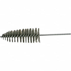 Brush Research Mfg. - 2-1/2" Diam Helical Steel Tube Brush - Single Spiral, 0.012" Filament Diam, 6-1/2" Brush Length, 12" OAL, 0.292" Diam Galvanized Steel Shank - Benchmark Tooling
