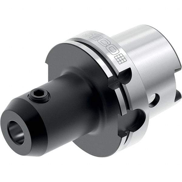 Seco - HSK125 Dual Contact Taper Shank 1/2" Hole End Mill Holder/Adapter - 1.6142" Nose Diam, 3-1/2" Projection, Through-Spindle Coolant - Exact Industrial Supply