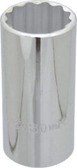 Proto - 1/2" Drive, Deep Hand Socket - 12 Points, 3-1/4" OAL, Chrome Finish - Benchmark Tooling