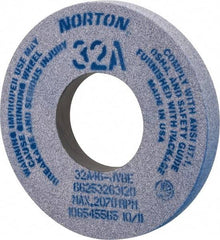 Norton - 12" Diam x 5" Hole x 1-1/2" Thick, J Hardness, 46 Grit Surface Grinding Wheel - Aluminum Oxide, Type 1, Coarse Grade, 2,070 Max RPM, Vitrified Bond, No Recess - Benchmark Tooling