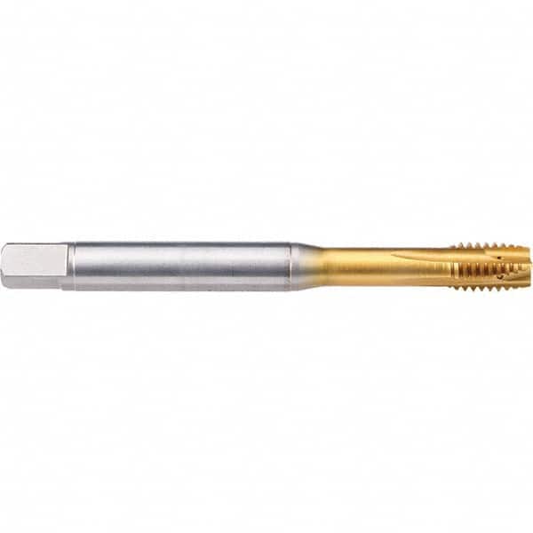 Emuge - M10x1.50 Metric 6G 0 Flute TiN-70 Finish Powdered Metal Spiral Point Tap - Benchmark Tooling