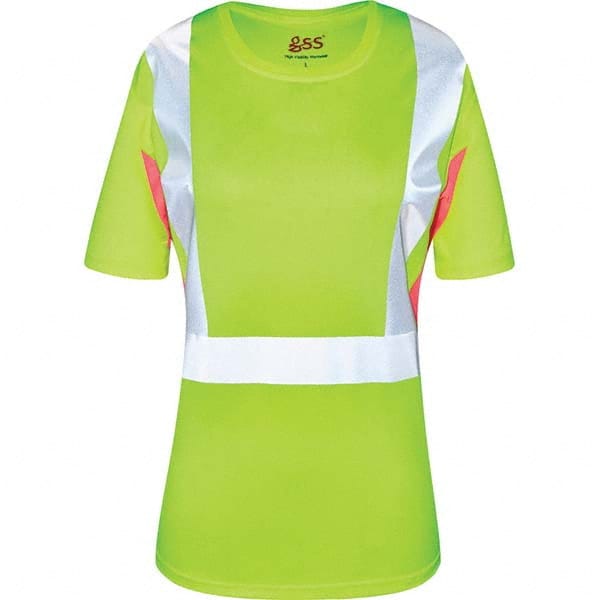 GSS Safety - Size 2XL Lime, Pink & Silver High Visibility Short Sleeve T-Shirt - Benchmark Tooling
