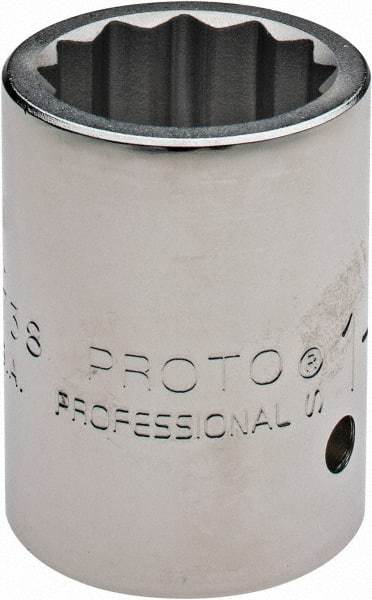 Proto - 1-3/16", 1" Drive, Standard Hand Socket - 12 Points, 2-7/16" OAL - Benchmark Tooling
