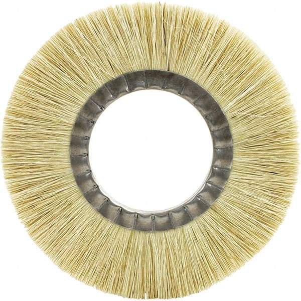 Brush Research Mfg. - 8" OD, 2" Arbor Hole, Crimped Carbon Wheel Brush - 1-1/8" Face Width, 1-3/4" Trim Length, 6,000 RPM - Benchmark Tooling
