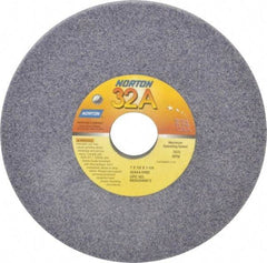 Norton - 7" Diam x 1-1/4" Hole x 1/2" Thick, I Hardness, 54 Grit Surface Grinding Wheel - Aluminum Oxide, Type 1, Coarse Grade, 3,600 Max RPM, Vitrified Bond, No Recess - Benchmark Tooling