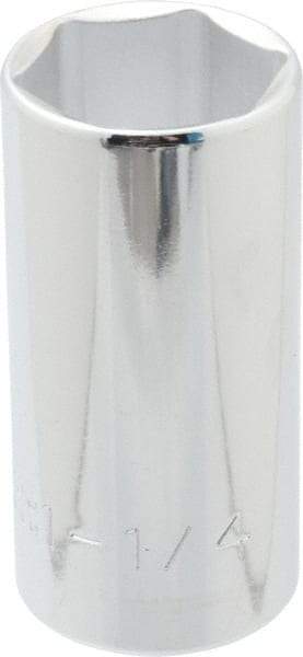 Proto - 1-1/4", 1/2" Drive, Deep Hand Socket - 6 Points, 3-1/4" OAL, Chrome Finish - Benchmark Tooling