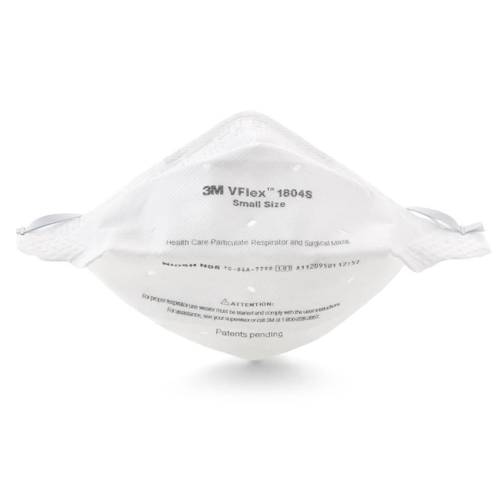 N/A Healthcare Respirator Contains Nose Clip, White, Size Small