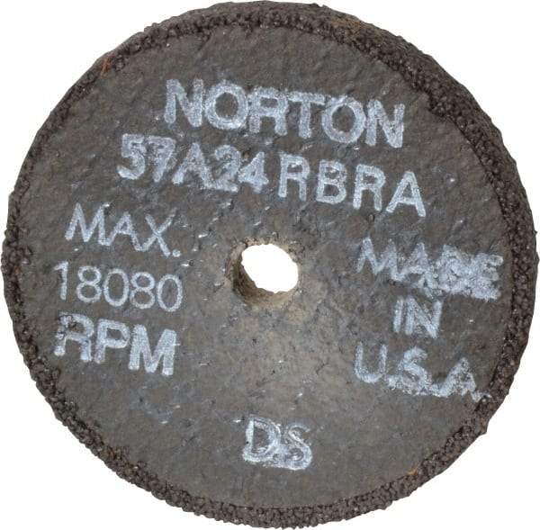 Norton - 3" Diam x 3/8" Hole x 3/8" Thick, R Hardness, 24 Grit Surface Grinding Wheel - Aluminum Oxide, Type 1, Very Coarse Grade, 18,080 Max RPM, No Recess - Benchmark Tooling