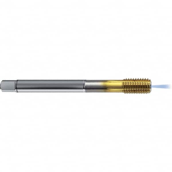 Guhring - 3/8-24 UNF 2BX H7/H8 Thread Limit Bottoming Thread Forming Tap - High Speed Steel, TiCN Finish, 3.543" OAL, Right Hand Thread, Series 4382 - Benchmark Tooling