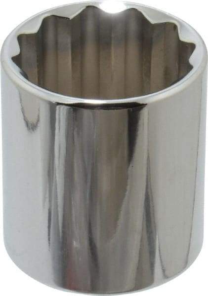 Proto - 1/2" Drive, Standard Hand Socket - 12 Points, 1-25/32" OAL, Alloy Steel, Chrome Finish - Benchmark Tooling