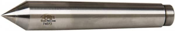 Riten - 0.72" Head Diam, Carbide-Tipped Steel Standard Point Solid Dead Center - B&S 7 Brown & Sharpe Taper, 0.72" Point Diam, 1-1/8" Point Length, 4-3/8" OAL - Benchmark Tooling