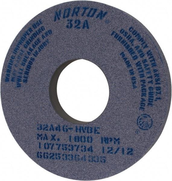 Norton - 14" Diam x 5" Hole x 1-1/2" Thick, H Hardness, 46 Grit Surface Grinding Wheel - Aluminum Oxide, Type 1, Coarse Grade, 1,800 Max RPM, Vitrified Bond, No Recess - Benchmark Tooling