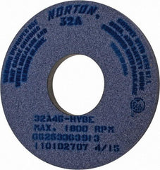 Norton - 14" Diam x 5" Hole x 1" Thick, H Hardness, 46 Grit Surface Grinding Wheel - Aluminum Oxide, Type 1, Coarse Grade, 1,800 Max RPM, Vitrified Bond, No Recess - Benchmark Tooling
